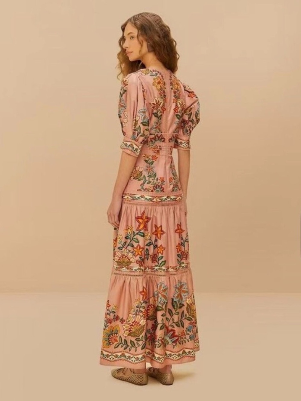 FARM Rio Pink Embroidered Floral Maxi Dress - Picture 2 of 11